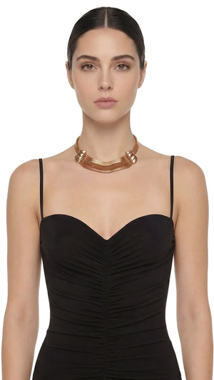 BRASS TIERED CHOKER WITH DETAIL #1 Thumbnail