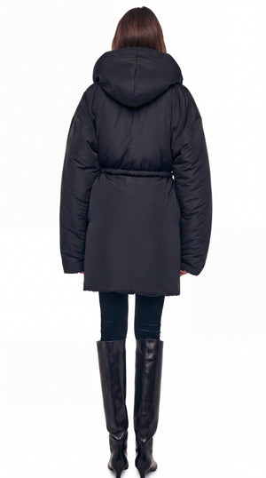 HOODED SLEEPING BAG COAT TO KNEE #3 Thumbnail