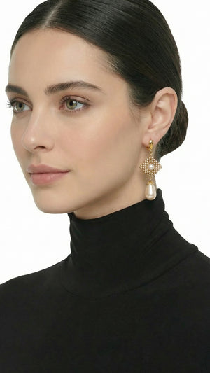 MIRIAM HASKELL BEADED EARRINGS AND DROP NECKLACE SET #3 Thumbnail