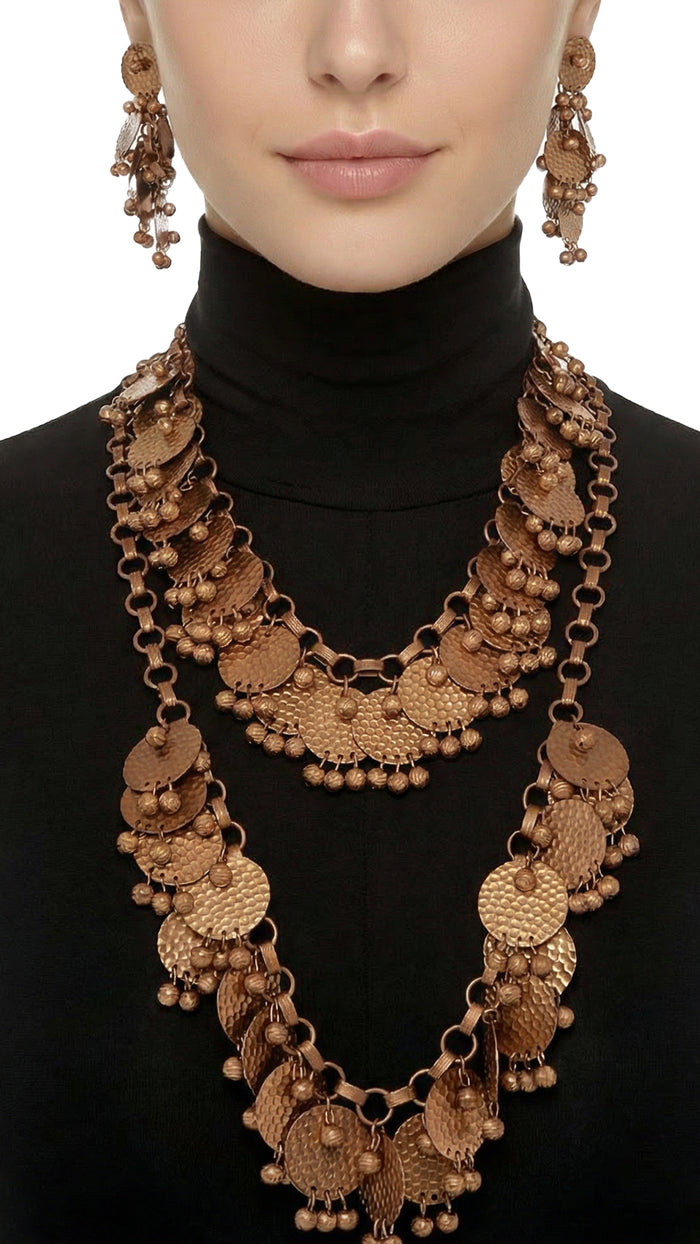 COIN NECKLACES, BRACELET AND EARRING SET #2