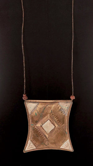 COPPER & SILVER ETCHED WEST AFRICAN PENDANT #2 Thumbnail