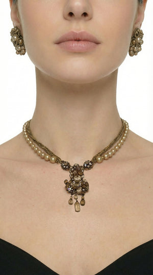 ROBERT DEMARIO BEADED NECKLACE AND EARRINGS SET #2 Thumbnail
