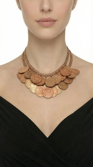 COIN LAYERED NECKLACE AND BRACELET SET #3 Thumbnail