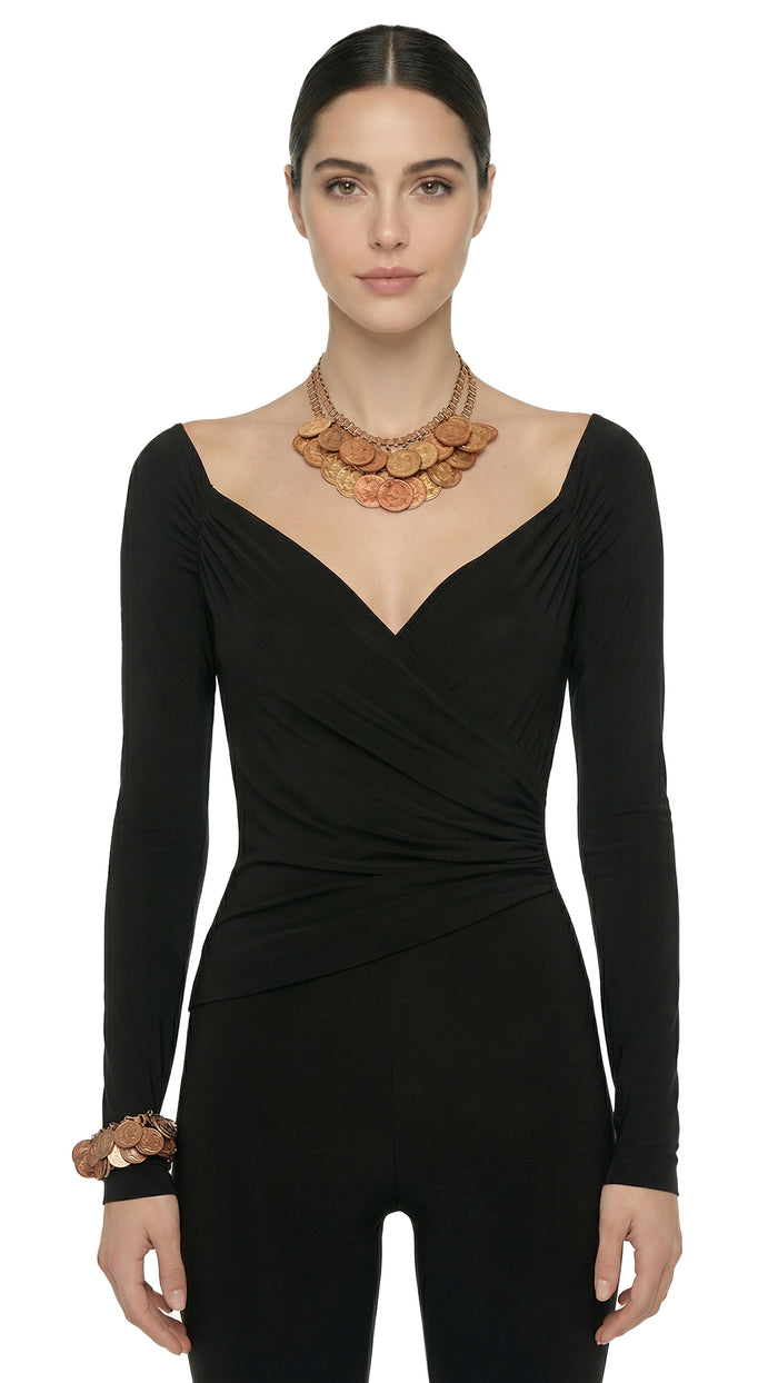 COIN LAYERED NECKLACE AND BRACELET SET #1
