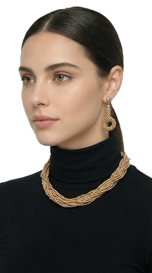 MIRIAM HASKELL BEADED EARRINGS, NECKLACE AND BRACELET SET #2 Thumbnail