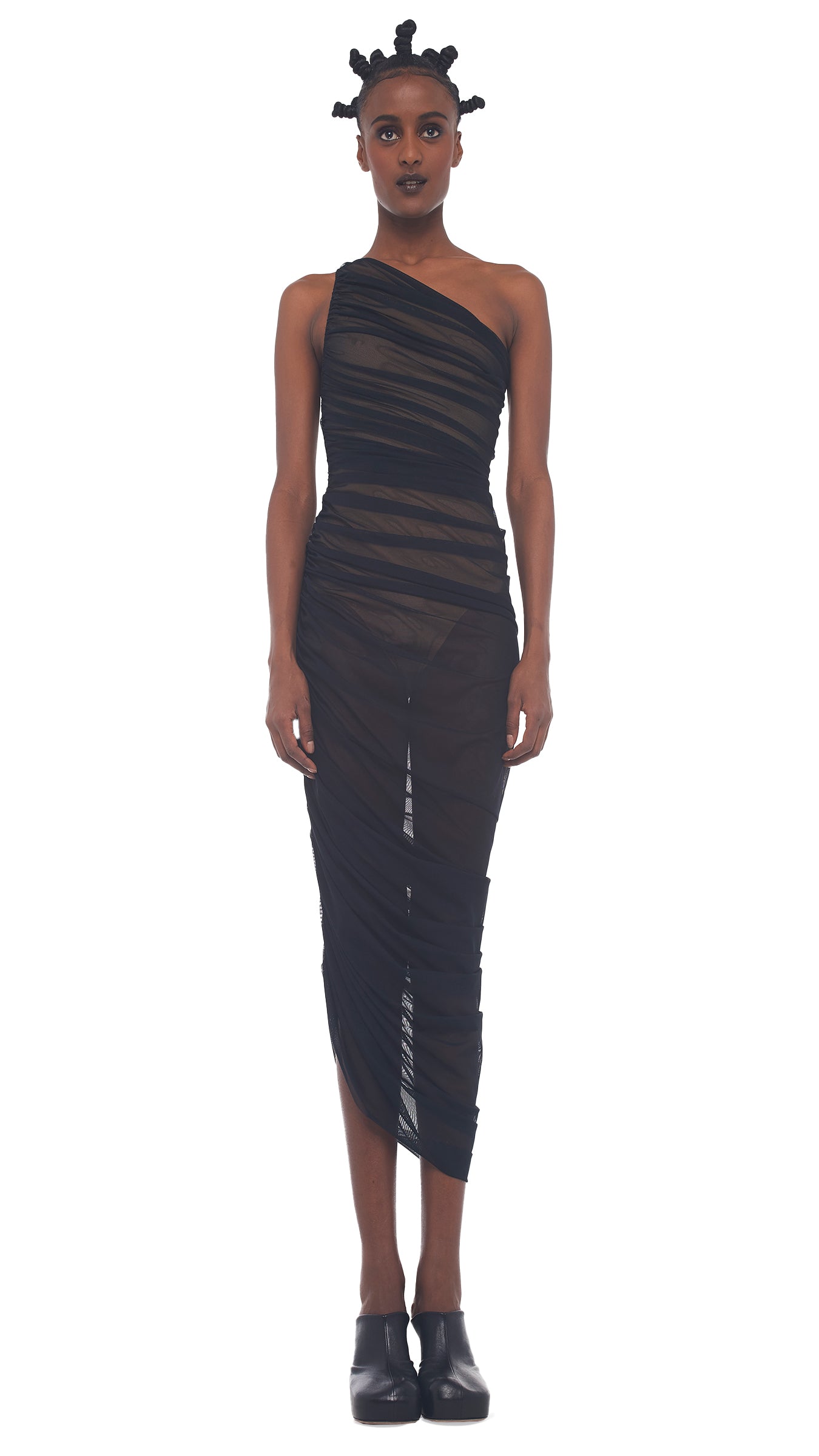 DIANA GOWN – Black Mesh – Norma Kamali