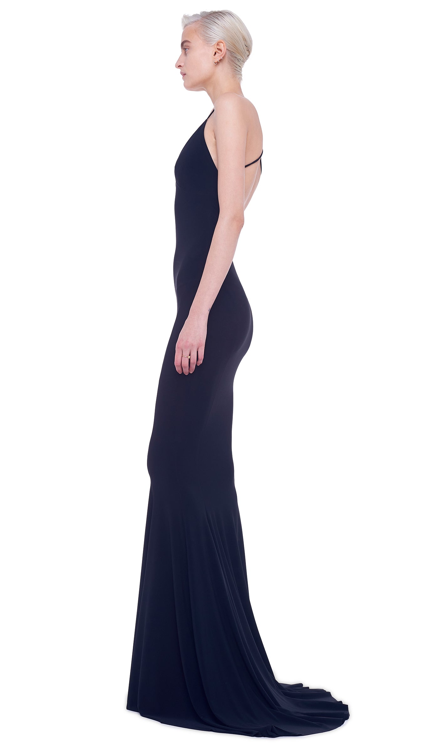 LOW BACK FISHTAIL GOWN – Black – Norma Kamali
