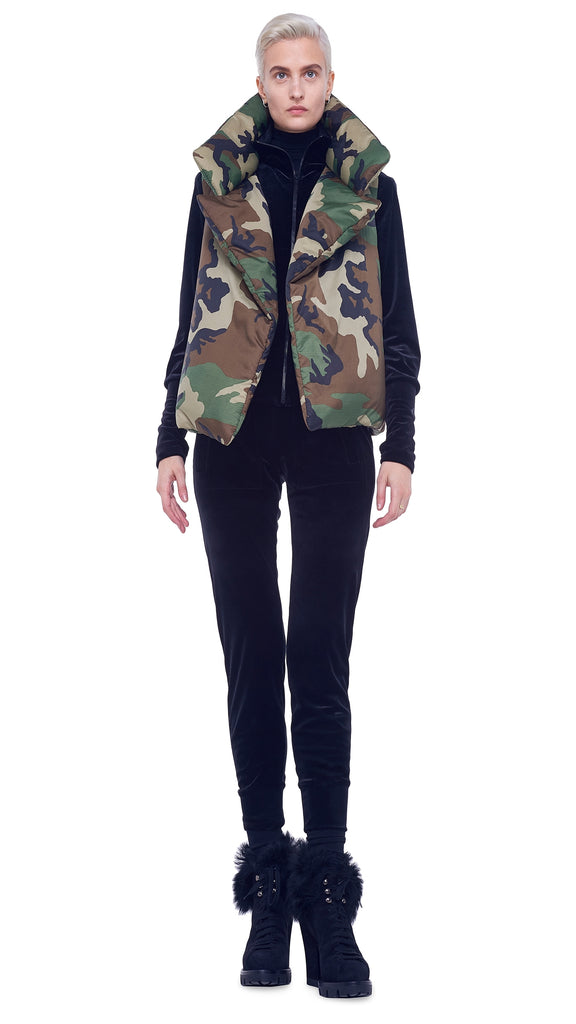 SLEEPING BAG VEST – Camo – Norma Kamali - Main Image