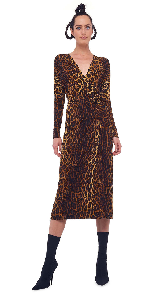 DOLMAN WRAP STRAIGHT DRESS #1