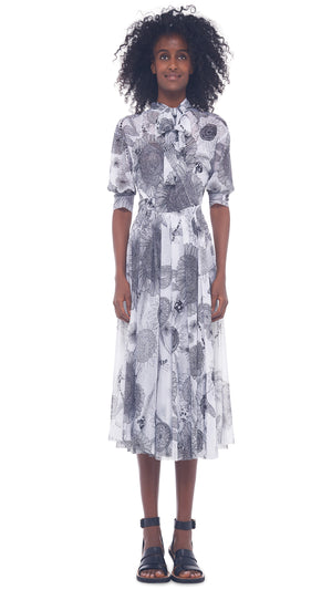 PUFF SLEEVE NK SHIRT DRESS #1 Thumbnail