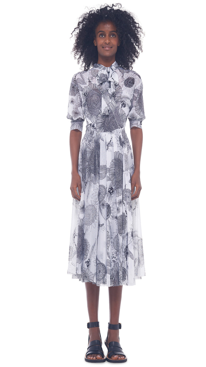 PUFF SLEEVE NK SHIRT DRESS #1