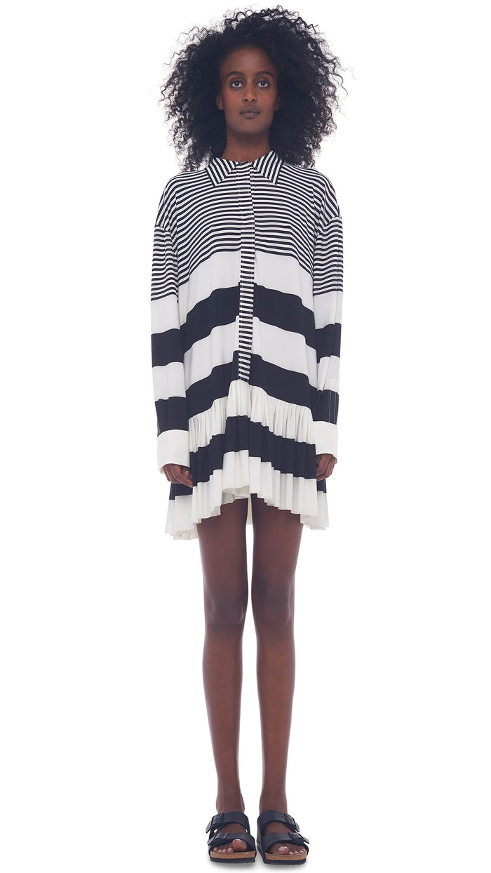 SPLICED BF RUFFLE NK SHIRT #1