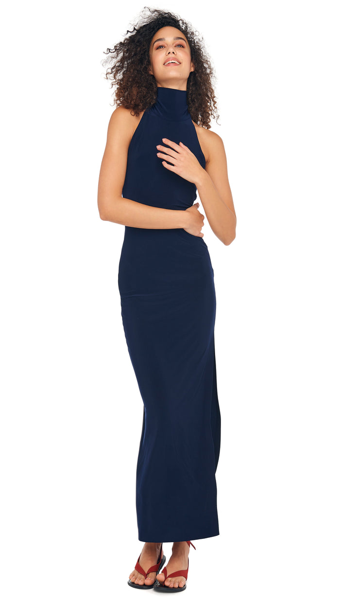 HALTER TURTLE SIDE SLIT GOWN #6