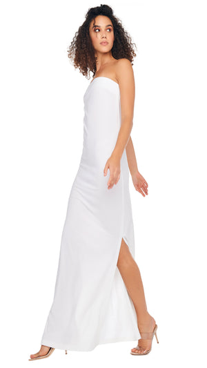STRAPLESS TAILORED SIDE SLIT GOWN #6 Thumbnail
