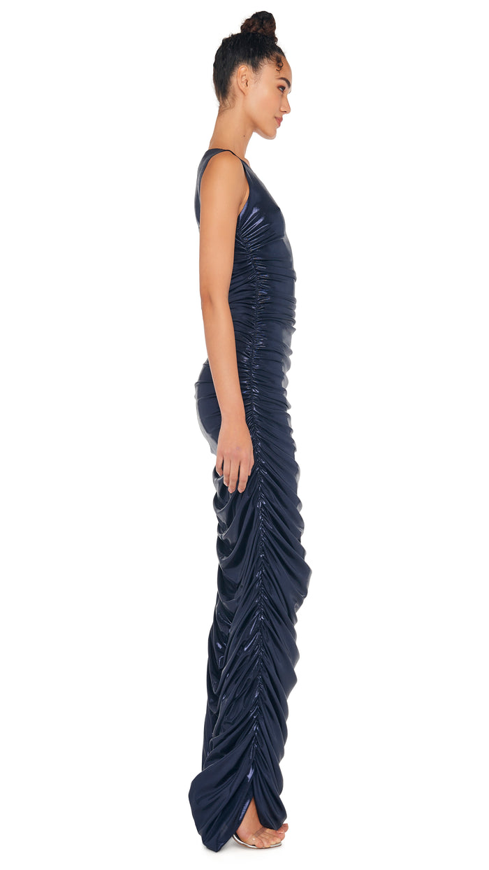 SLEEVELESS SIDE SHIRRED GOWN #4