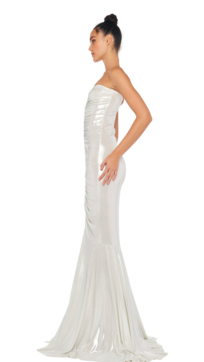 STRAPLESS SHIRRED FRONT FISHTAIL GOWN #2
