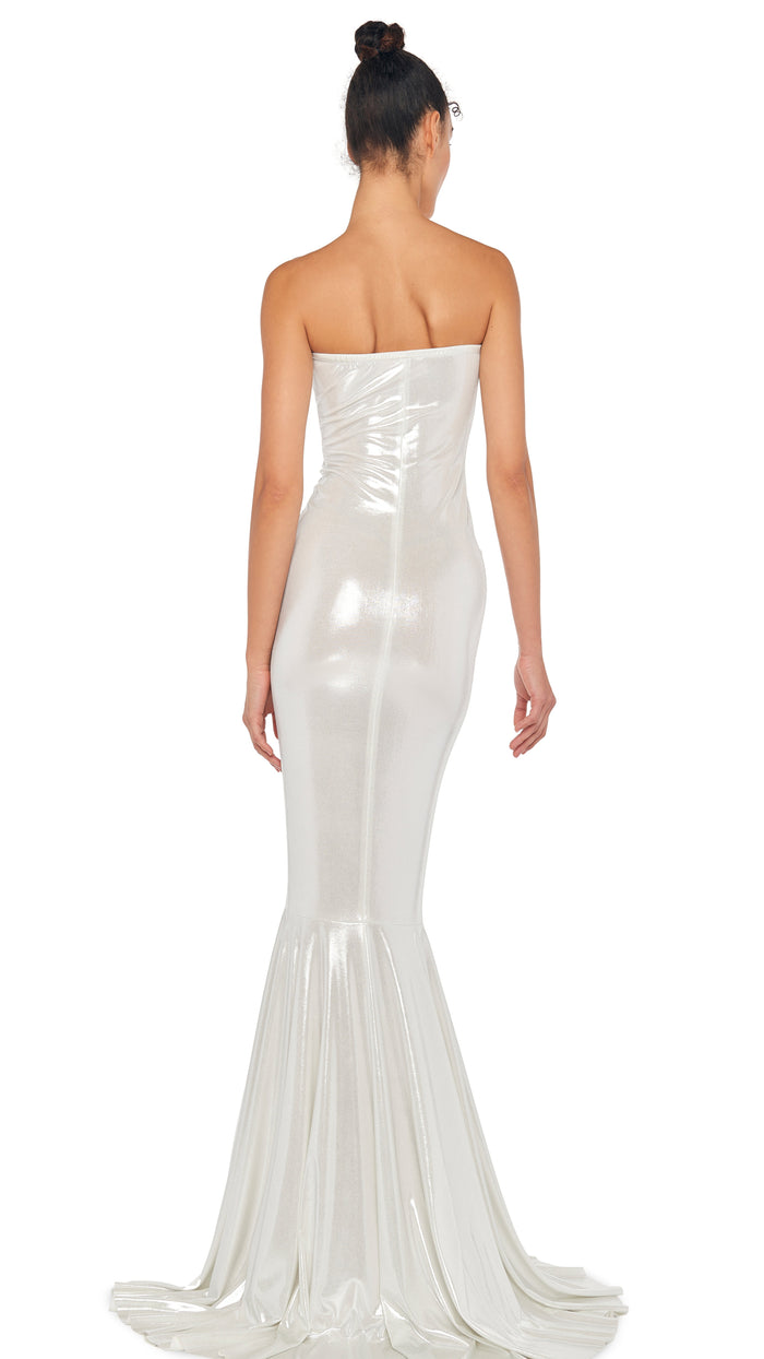 STRAPLESS SHIRRED FRONT FISHTAIL GOWN #3