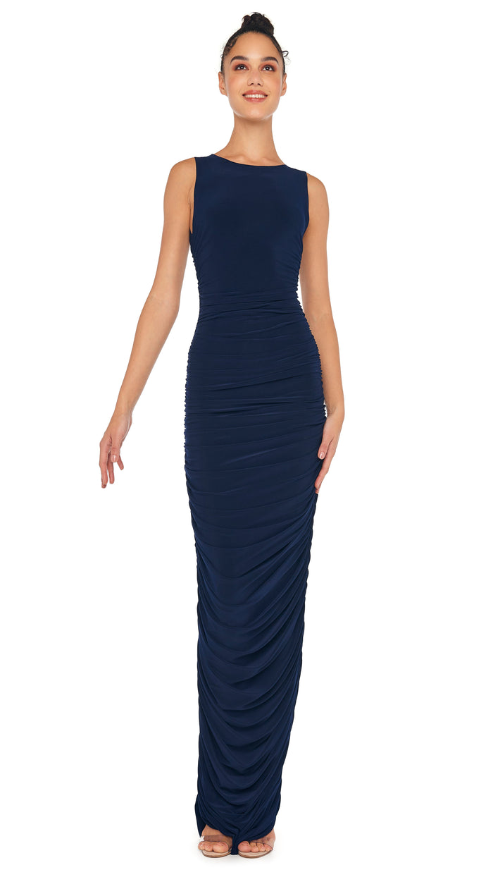 SLEEVELESS SIDE SHIRRED GOWN #1