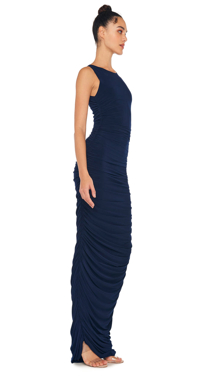 SLEEVELESS SIDE SHIRRED GOWN #4