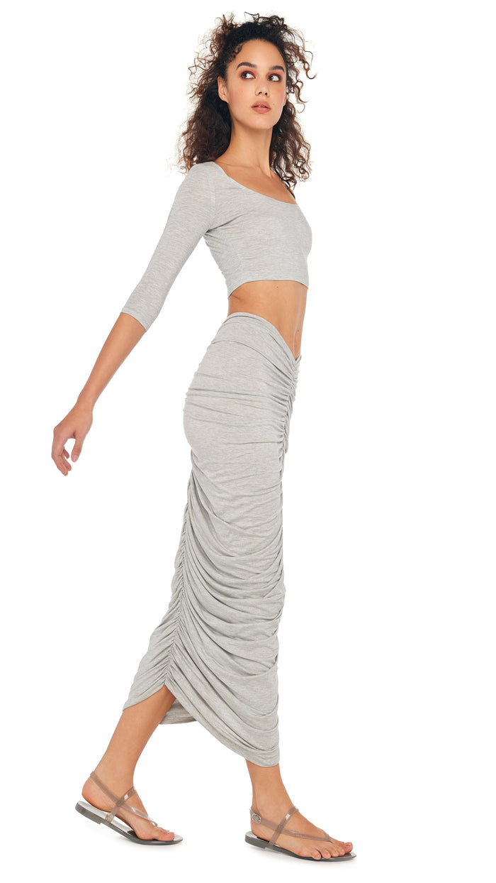 SHIRRED LONG SKIRT #4