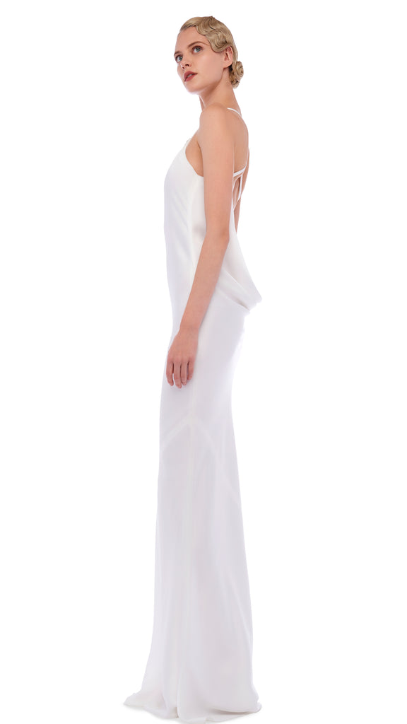 ONE SHOULDER BIAS GOWN – Snow White – Norma Kamali