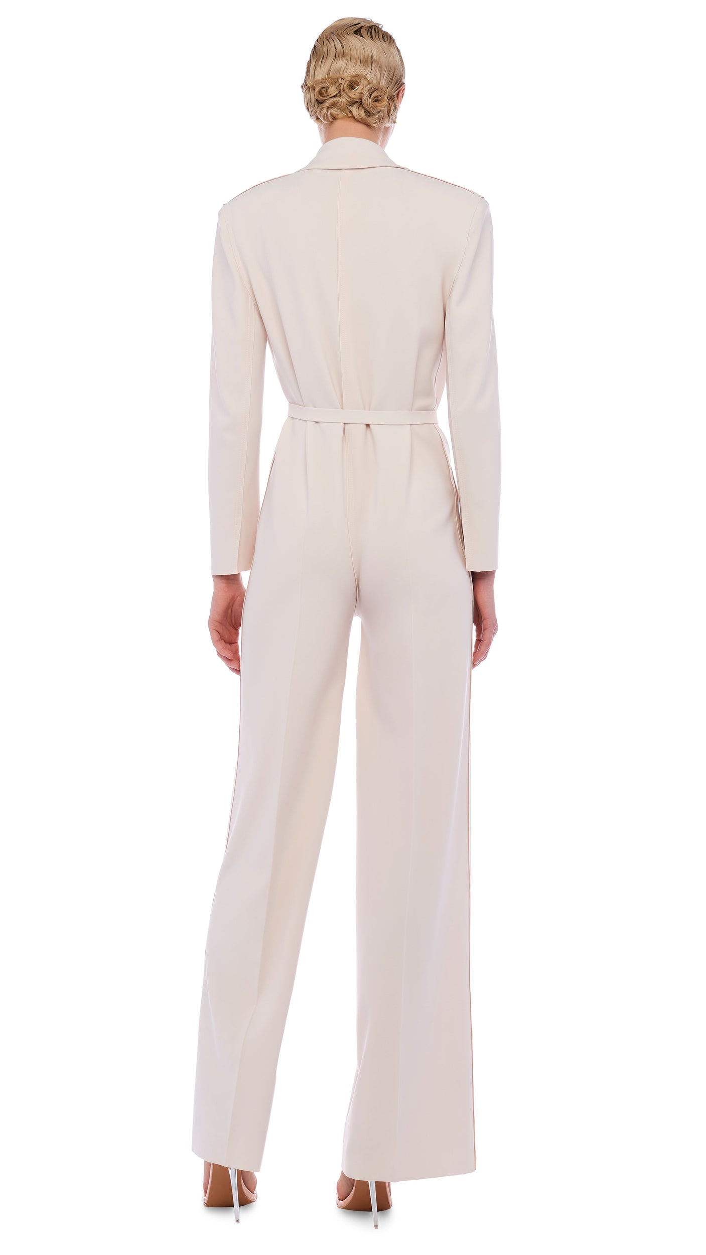 SINGLE BREASTED JUMPSUIT – Bone – Norma Kamali