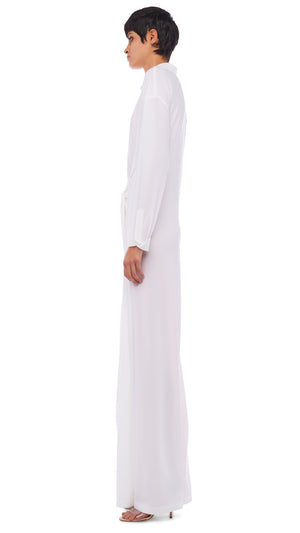 OS TY FRONT NK SHIRT JUMPSUIT – Snow White – Norma Kamali