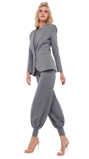 JOG FULL PANT – Medium Heather Grey – Norma Kamali