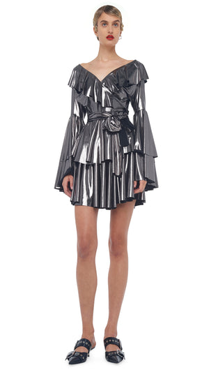 EMPIRE RUFFLE MINI DRESS #1 Thumbnail