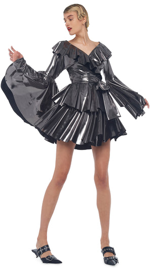 EMPIRE RUFFLE MINI DRESS #4 Thumbnail