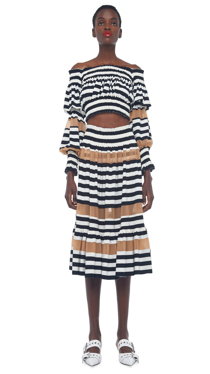 SPLICED PEASANT CROP TOP #1