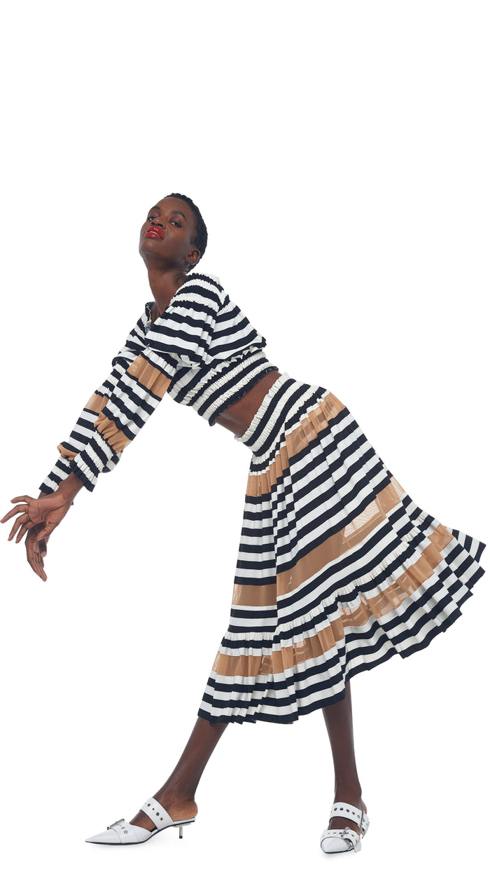 SPLICED PEASANT CROP TOP #11