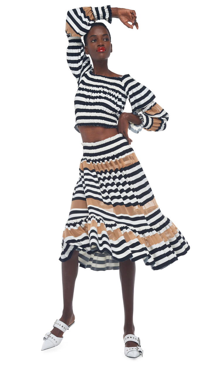 SPLICED PEASANT CROP TOP #5