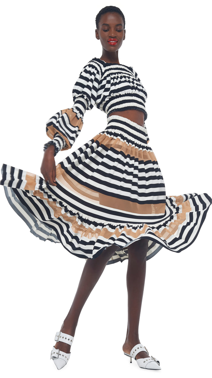 SPLICED PEASANT CROP TOP #7