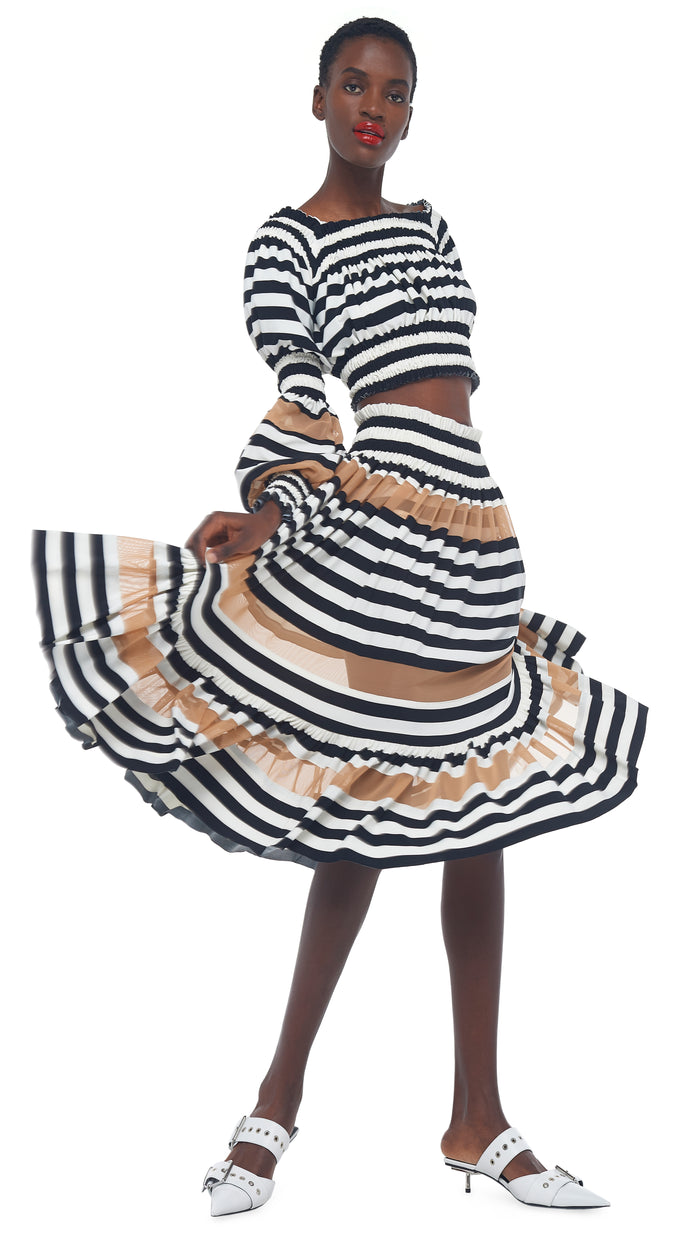 SPLICED PEASANT CROP TOP #8