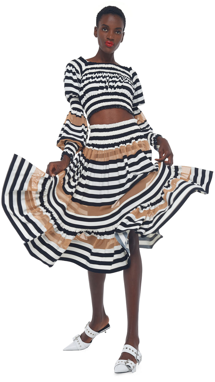 SPLICED PEASANT CROP TOP #9