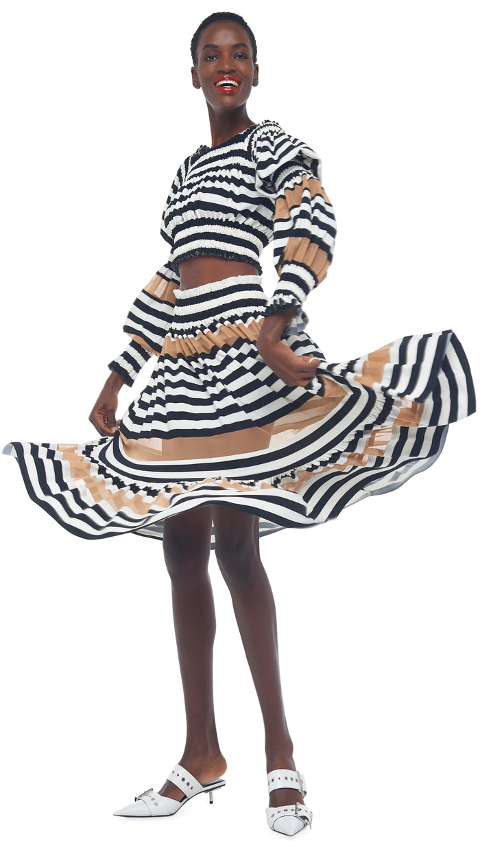 SPLICED PEASANT CROP TOP #12