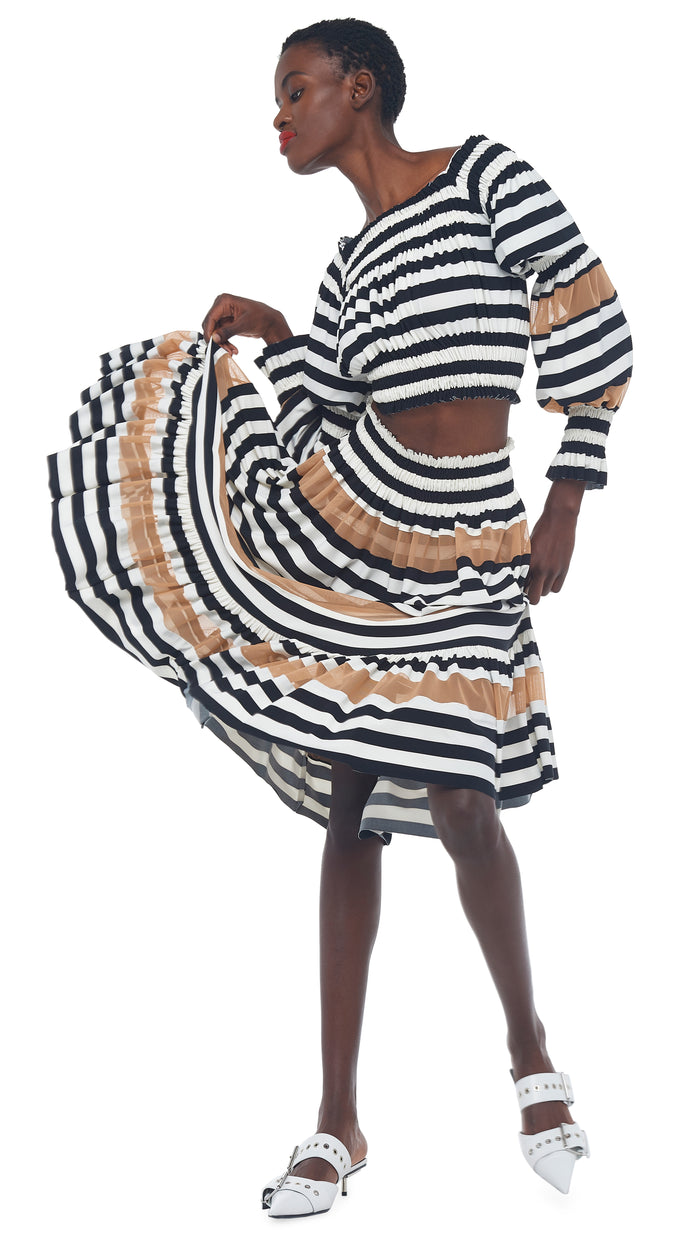 SPLICED PEASANT CROP TOP #13