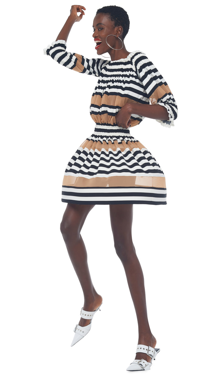 SPLICED PEASANT DRESS #4