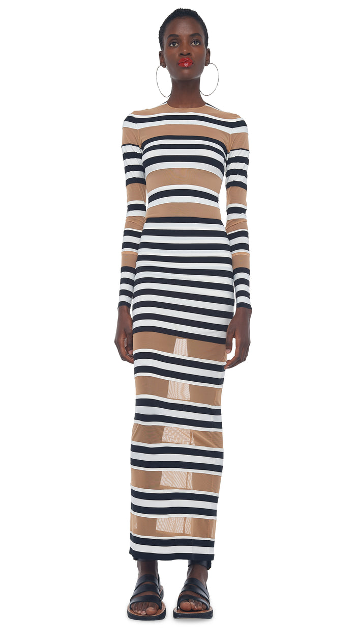 SPLICED STRAIGHT LONG SKIRT #1