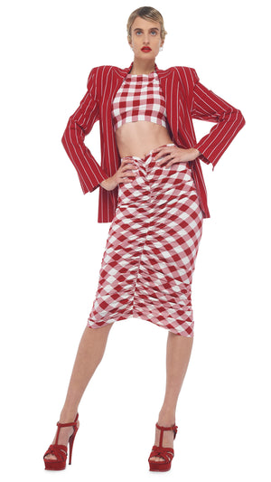 SHIRRED SKIRT TO THE KNEE #5 Thumbnail