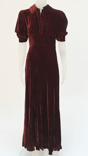VELVET DRESS WITH PUFF SLEEVES AND TOGGLES - 2 #1 Thumbnail
