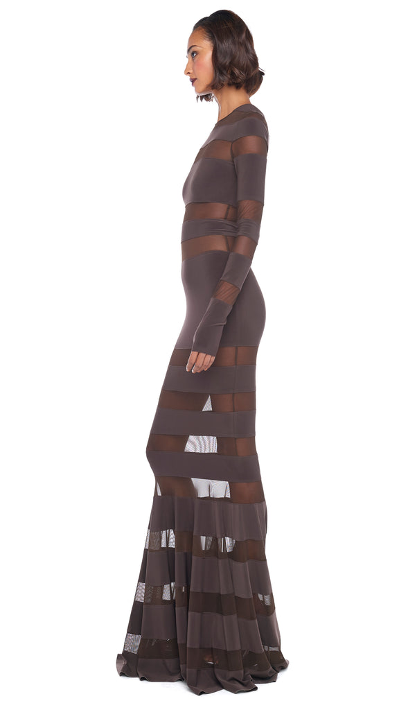 Norma Kamali Mesh-panelled Gown