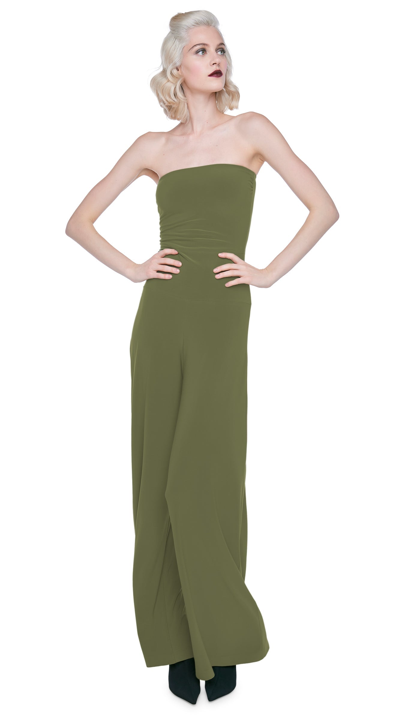 Norma kamali strapless store jumpsuit