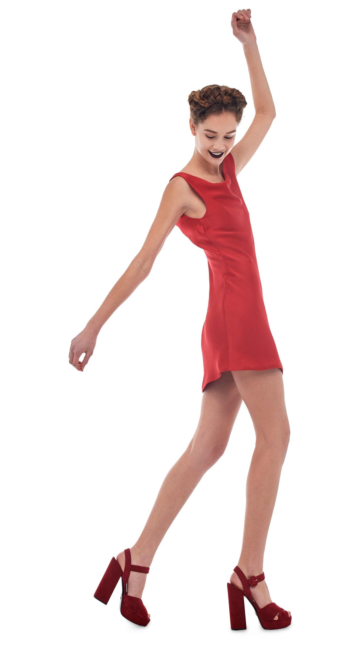 MARIA MINI DRESS Tiger Red Norma Kamali MARIA MINI DRESS Tiger Red Norma Kamali