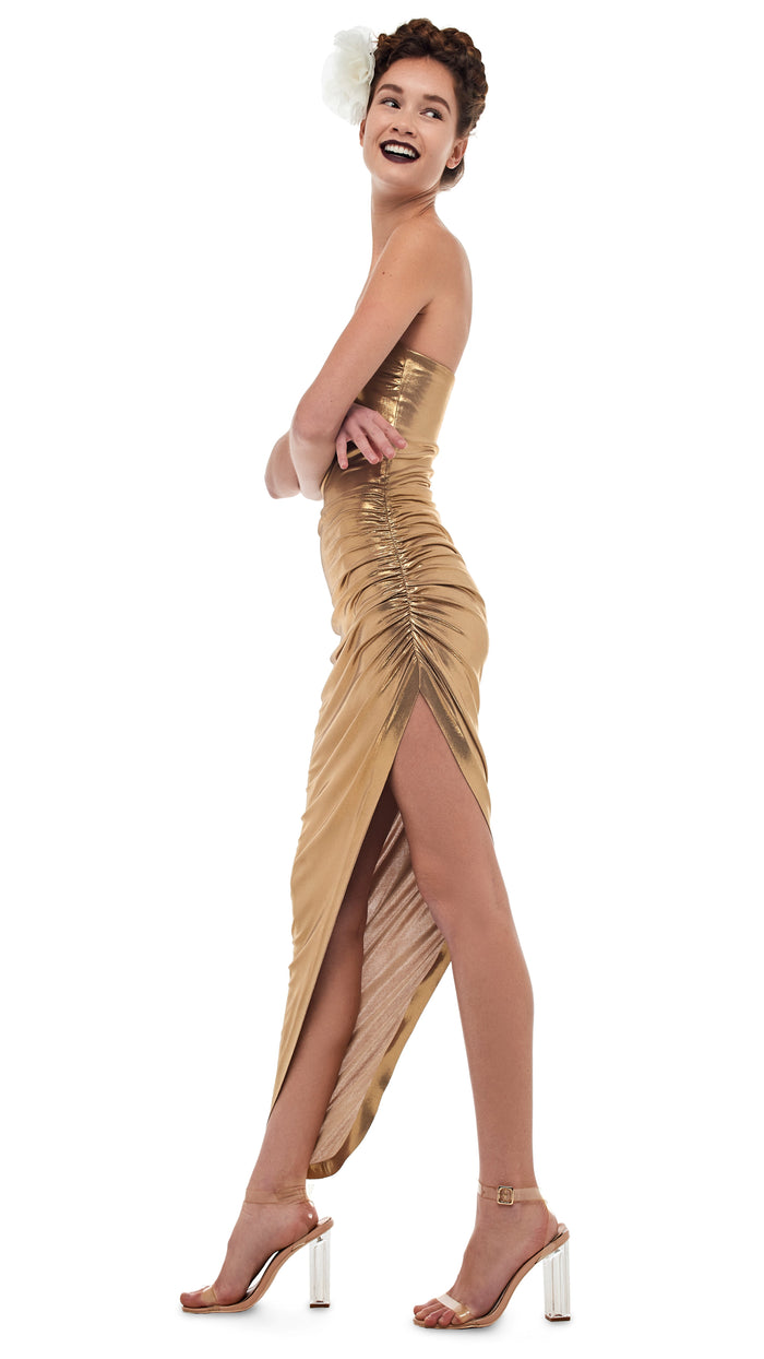 STRAPLESS SIDE DRAPE GOWN #6