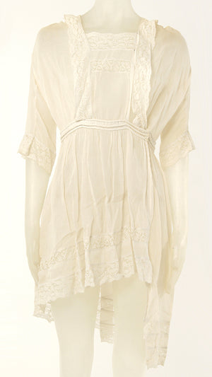3/4 SLEEVE HIGH LOW LACE DRESS - 1 #1 Thumbnail