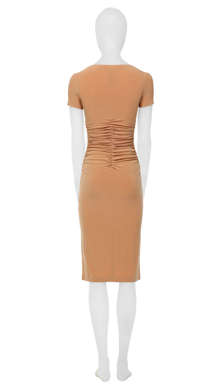 CREW NECK SHIRRED DRESS #3