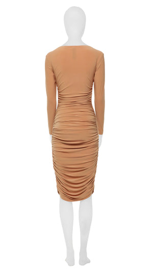 LONG SLEEVE SHIRRED DRESS #3 Thumbnail