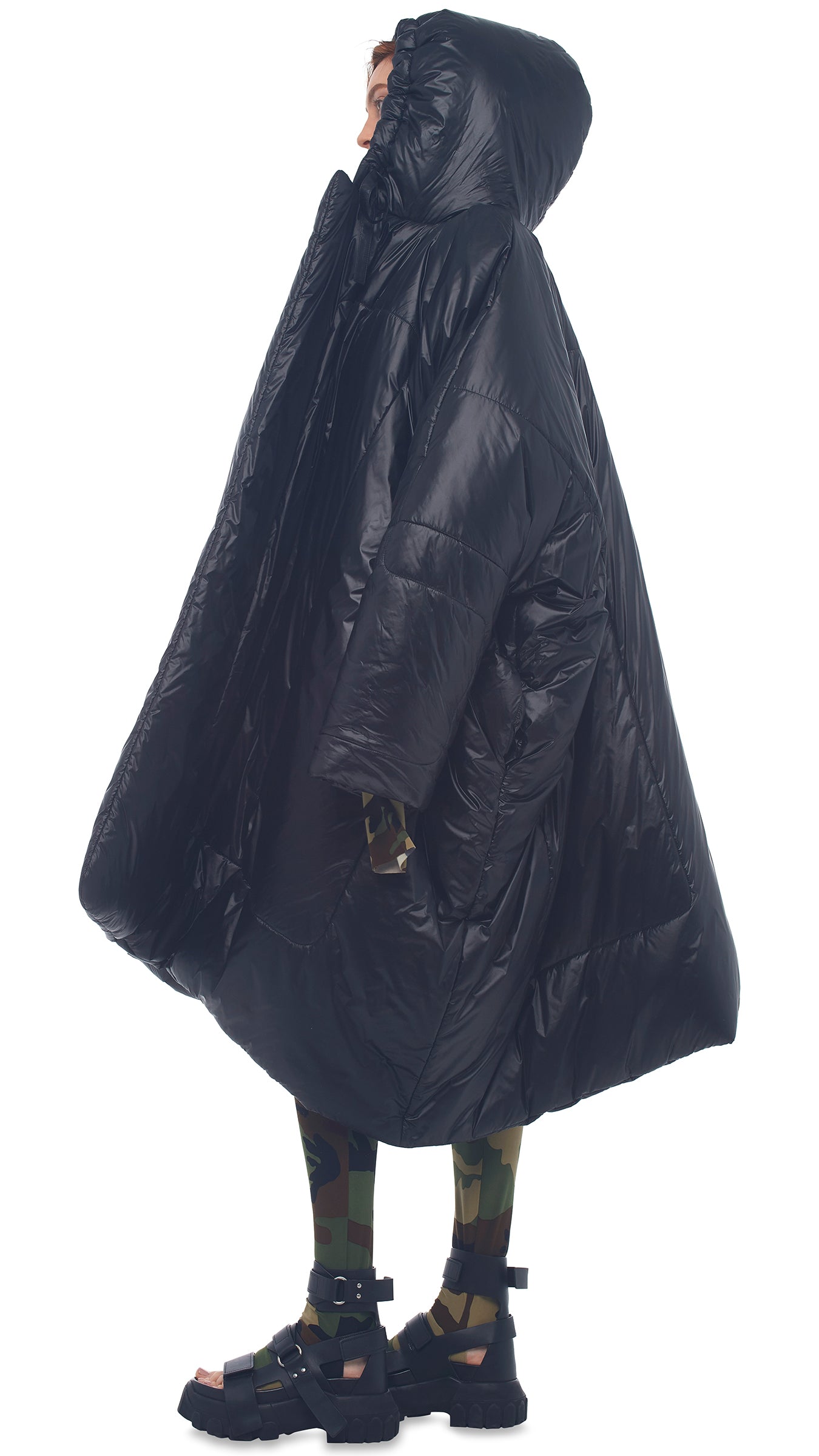 Norma Kamali Hooded Blanket Sleeping Bag - Black / Size Xs/S